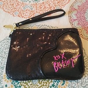 Betsey Johnson Black Sequin Wrislet